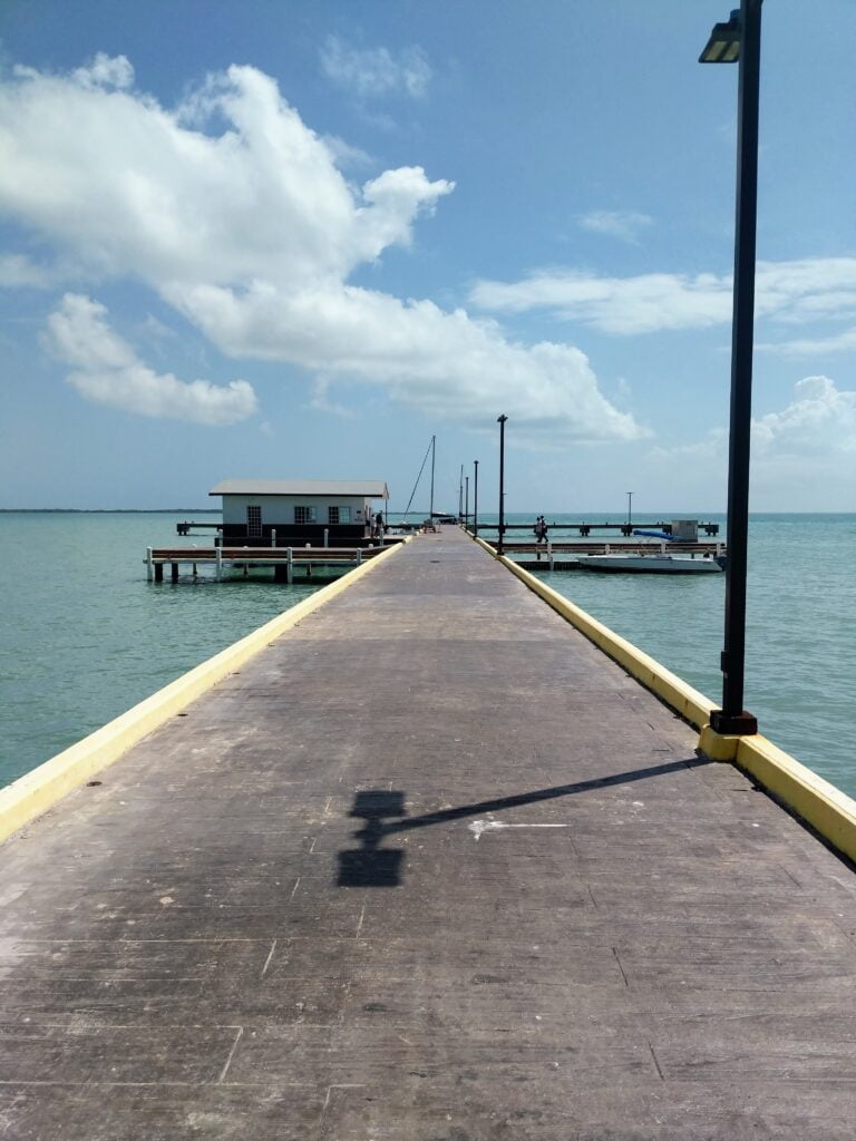 Cruise ship departure pontoon in Belize City