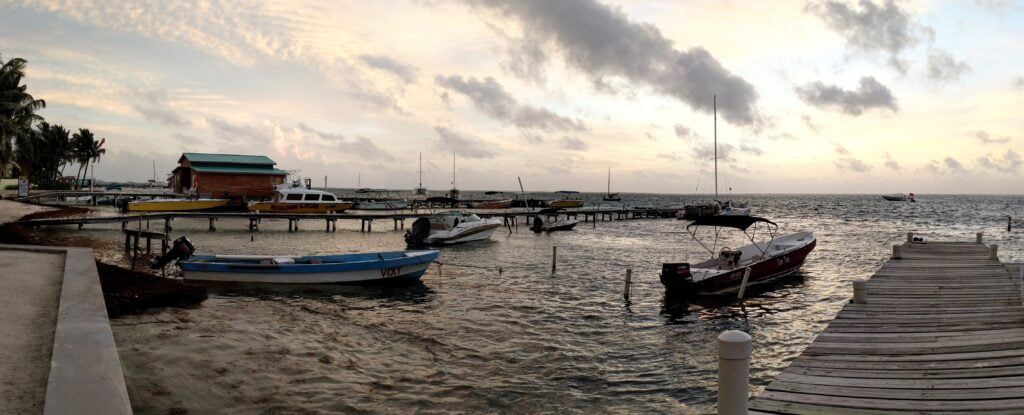 In front of Sun Breeze Suites, Ambergris Caye