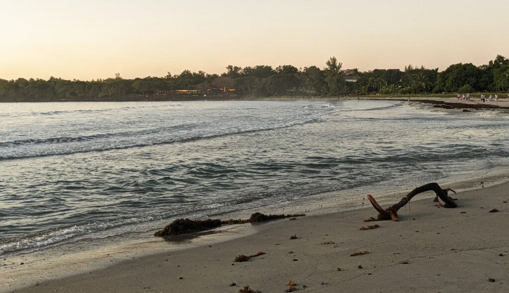 Vagues sur la plage de Tamarin