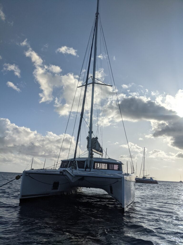 Catamaran's cruise along the coast