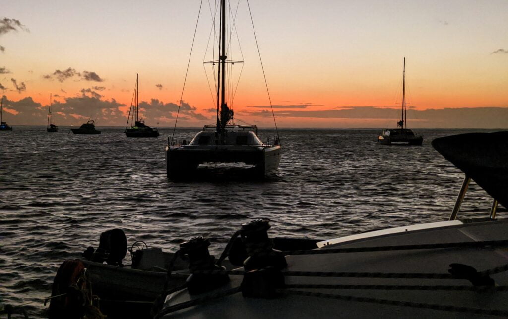 Catamaran's cruise along the coast