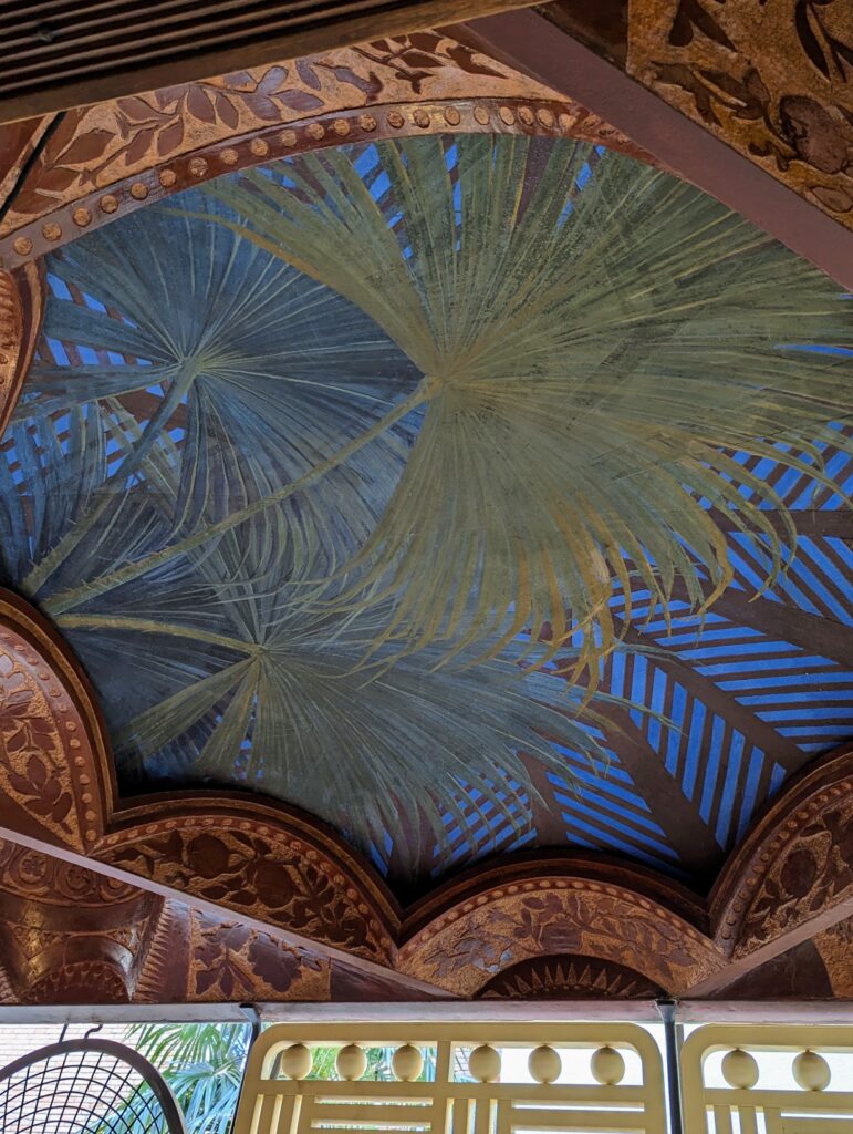 Casa Vicens, the ceiling of the covered gallery.