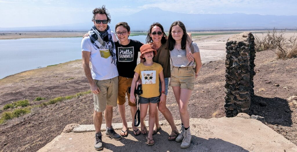 Family Portrait in Front of Mount Kilimanjaro